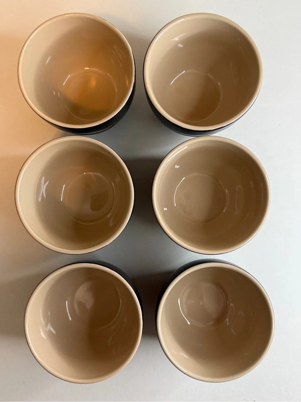 Set of 6 Black Ceramic mugs with 'Mine' and 'Yours' Labels